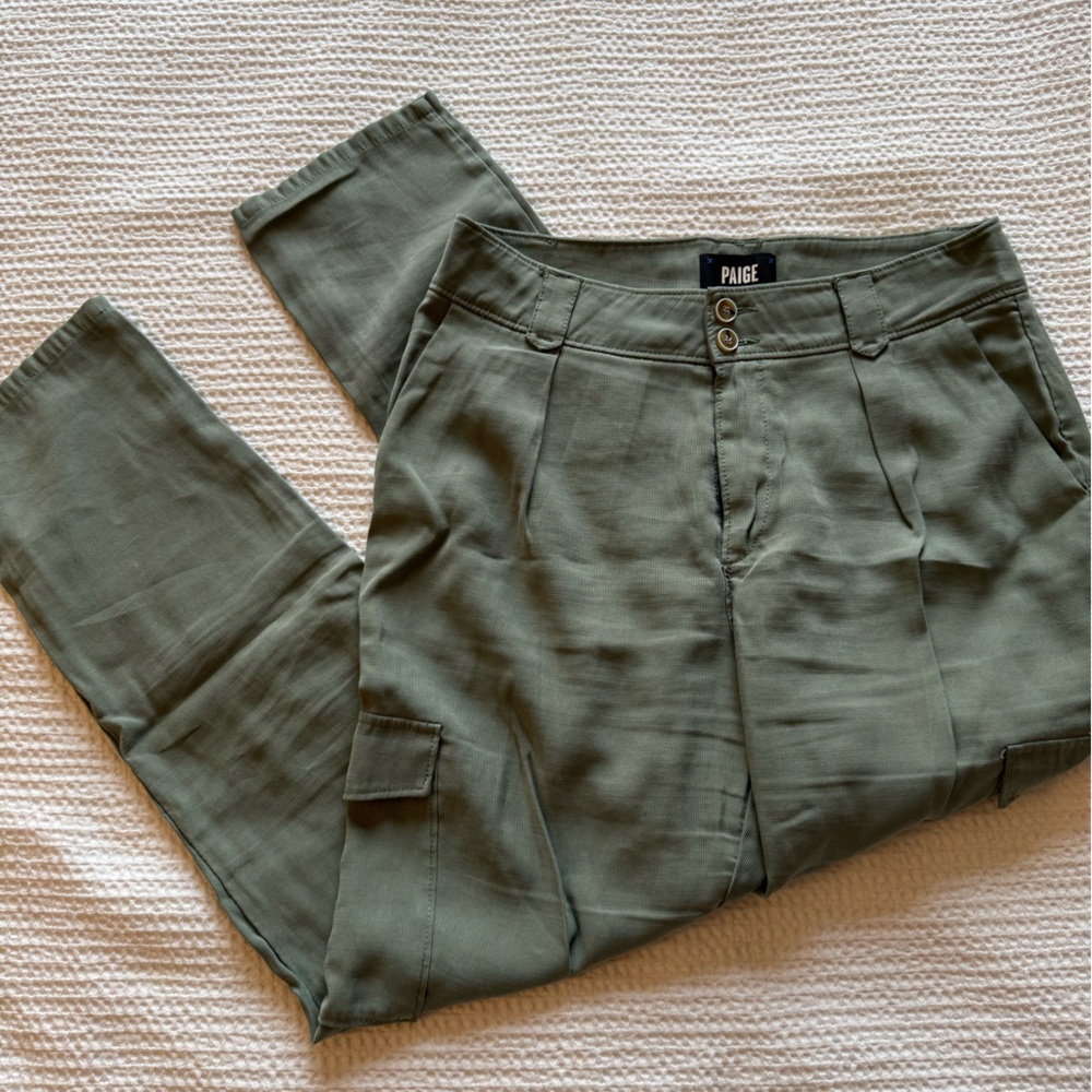 PAIGE Olive Green Becca Cargo Utility High Rise - size 4